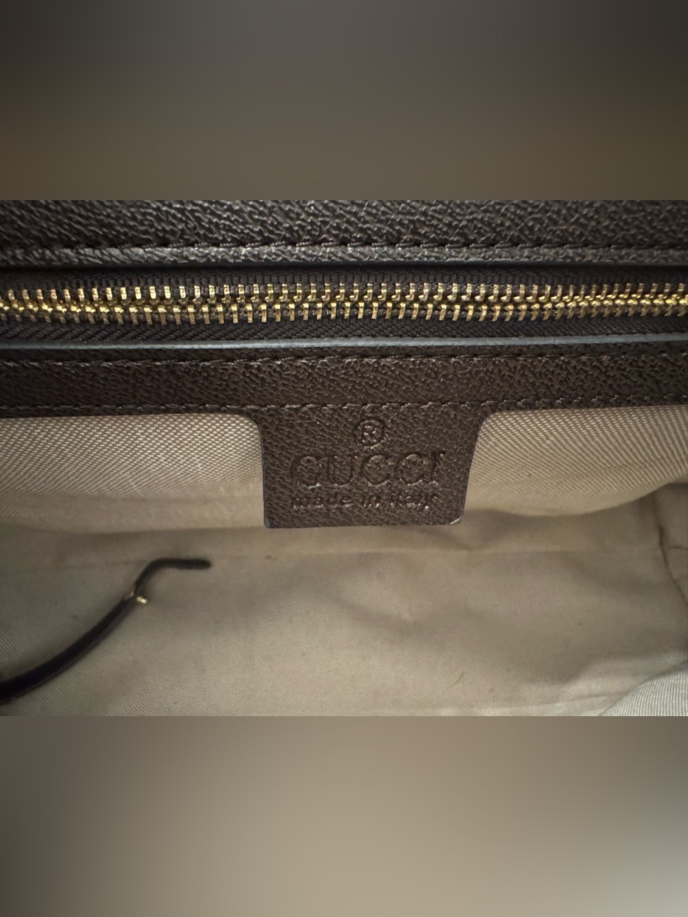 Designer Inspired Beige Supreme Purse (Bag) w/ Green & Red Web Stripe - Signatur - Picture 7 of 10